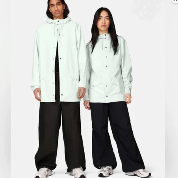 Rain Long Jacket Mineral Green Seafoam Mint Size Small - Picture 1 of 3